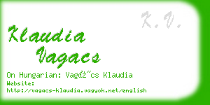 klaudia vagacs business card